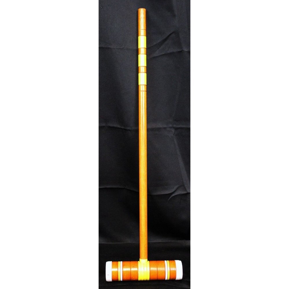 Croquet Mattel 25'' Replacement Yellow Striped Wood Summer Backyard Fun Outdoor